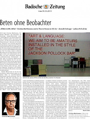 Beten ohne Beobachter: »OTMA & LUNL« in der Badischen Zeitung
